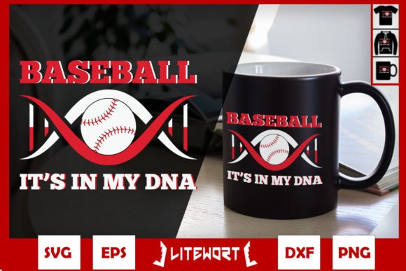 Baseball It's in My DNA Funny Player Graphics & Crafts