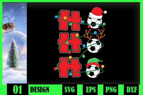 Christmas Lights Ho-Ho-Ho Soccer Graphics & Crafts
