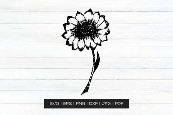 Hand Drawn Sunflower Vector Art for Graphics and Crafts