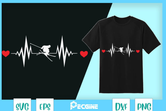 Skiing - Skiers Heartbeat Graphics