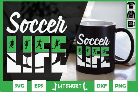 Soccer Life Soccer Player Silhouette: Graphics & Crafts